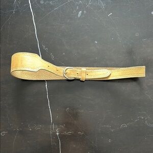 Vintage Tan Suede Belt with Silver Buckle